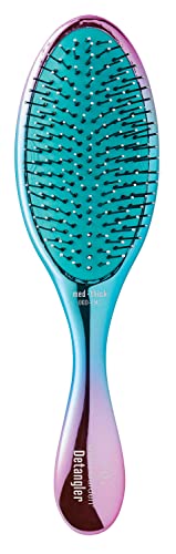 Olivia Garden Aurora Hair Brush, Multicolor, for Wet or Dry Hair, Fine to Medium hair, Removable Cushion, Scalp Hugging Shape, Massages Scalp, All Ages, Women, Men, Children