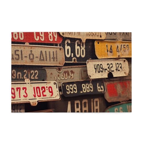 Puzzle en bois personnalisé de 1000 pièces avec plaque vintage, création sur mesure haut de gamme