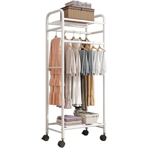 Rangement des vêtements dans la chambre grâce au portant double noir 60cm