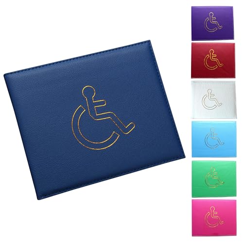 Glamified glam Soft Leather Disabled Badge Holder Wallet Disability Parking Badge Cover Holder by Disabled Blue Badge Display Holder (Blue)