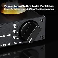 Fosi Audio Box X2 Phono Vorverstärker für MM Plattenspieler, Vorverstärker mit Gain-Regelung, Stereo Röhrenvorverstärker HiFi-Mini Vakuum Vorverstärker für Plattenspieler, Inklusive 12V DC Netzteil – Ansicht 4