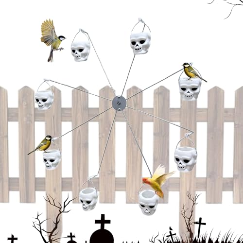 Mangiatoia Uccelli A Forma Di Ruota Panoramica Per Esterni, Ciotola Per Alimentazione Uccelli, Dispositivo Girevole Con 8 Contenitori Per Rondini Pappagallini Cardellini