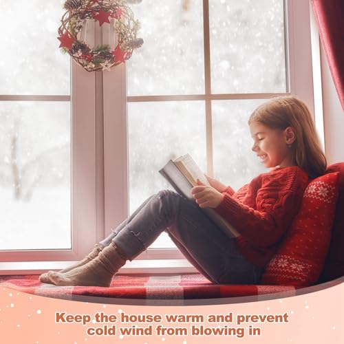 Beeveer 75 x 79 Inch Window Insulation Kit Cuttable Transparent Film with Adhesive Straps Reusable Window Plastic for Winterizing Thicken Thermal Waterproof Attic Insulation Cover Warm Winter - Thumbnail 6