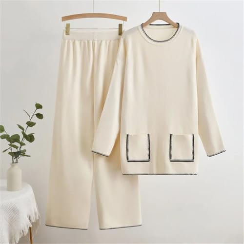 Ensemble 2 pièces tricoté haut de gamme en maille noire extensible taille L