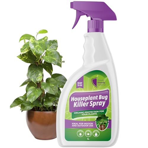 House Plant Bug Killer Spray 1L Natural Insecticide for Indoor & Outdoor Plants - Kills Aphids, Spider Mites, Whiteflies, Thrips & Other Pests