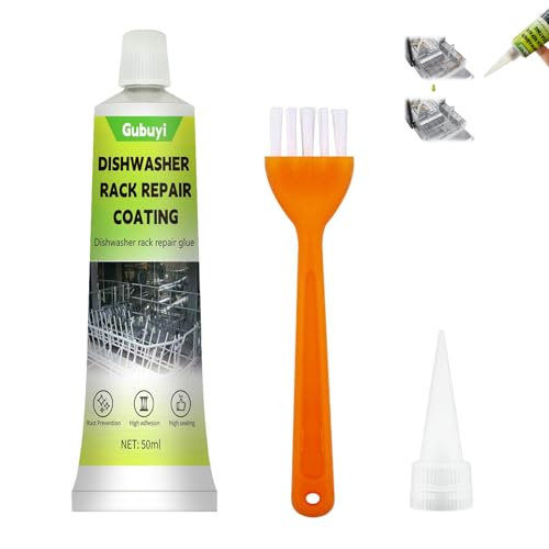 Gubuyi - 50ml Mastic Acrylique Blanc, Réparation du Panier de Lave-vaisselle, Revêtement de Réparation de Panier de Lave-vaisselle, pour Restauration du Lave-vaisselle et du Support en Vinyle