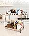 seashpea Coffee Bar Organizer for Countertop, 2-Tier Coffee Station Organizer with Metal Frame & Wooden Shelves, Coffee Accessories Organizer Rack for Pods, Syrups, Cups & Tea Bags (Brown)