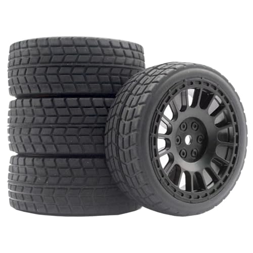 RC�J�[�^�C�������Z�b�g Compatible With Rolly XV02 For TT01 1/10 RC�J�[�A�b�v�O���[�h�����p�[�c�A�N�Z�T���[ 12mm�Z�p 68mm�^�C���z�C�[������(Black)