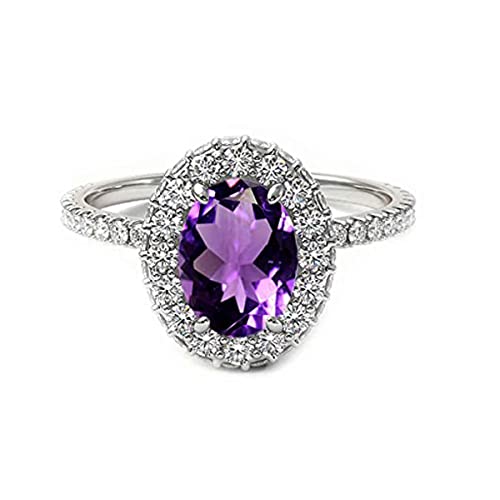 Bague améthyste ovale argent 925 bijou artisanal violet véritable