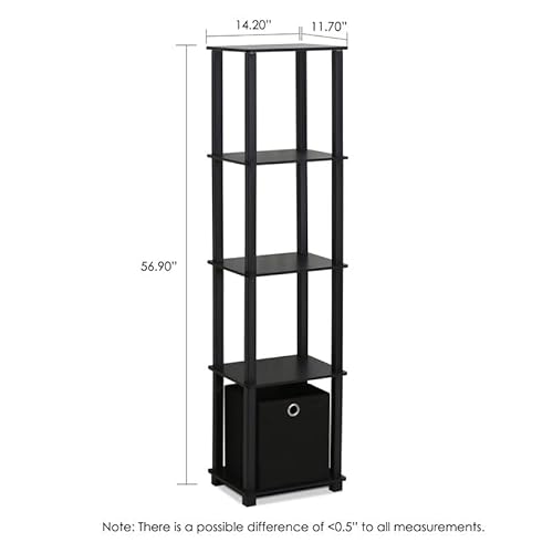 Furinno Decorative Shelf With Bin, Black #TOP2