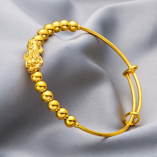 Image of Fashion 18K Gold Plated Feng Shui Arm Band Bracelet Pi Xiu Beads Adjustable Cuff Bracelet