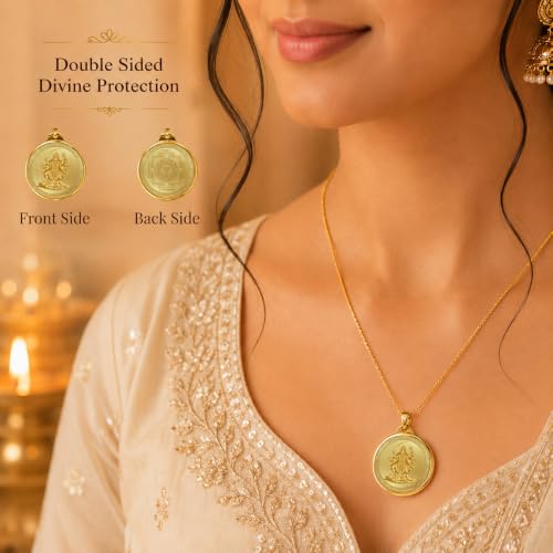 Image of DIVINITI 24K Gold Plated Double-Sided Religious Pendant with Premium Gift Box, Spiritual Locket for Men & Women, Devotional Jewellery for Gifting & Everyday Wear