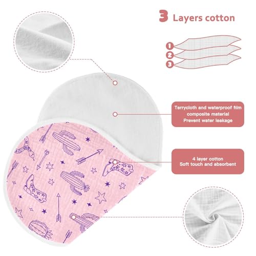 2 Pack Muslin Burp Cloths Cowboy Boot Cotton Baby Burp Cloths Ultra Soft Burping Cloth Absorbent Spit Up Rags for Newborn Boys Girls, Large 22" x 11"3
