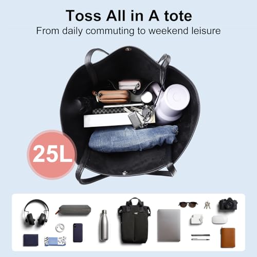 Bolso tote grande para mujer 25L cuero vegano miniatura 6