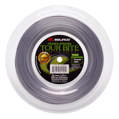 Solinco Saitenrolle Tour Bite Soft, Silber, 200 m, 0555220122000010