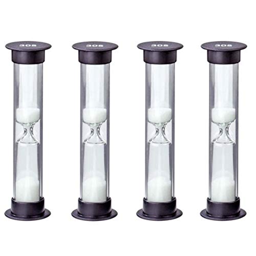 MOKIU Set aus 4 Zahnputzsanduhren Kinder Sanduhr 0,5 Minuten oder als Sanduhren Schule sowie Tea Timer Kinder visuell als Tee Timer 30 Sekunden Tee Uhr oder Sand Uhr Tea-Boy als Spielzeug Sanduhr Cover