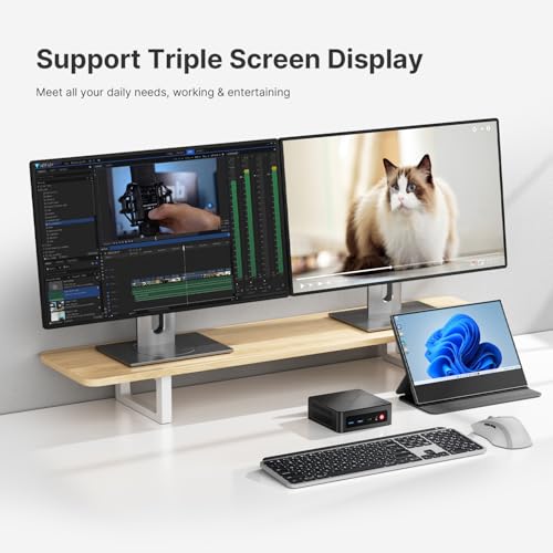 Image of C4 Mini PC 11 Pro, Ryzen 5 3500U Desktop Computer Dual 1000Mbps NIC LAN, 16GB RAM 512GB SSD Micro PC, WiFi 5, BT 5.0, Triple Display, PC for Home Theater, Office