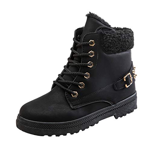 Combat Work Hiking Boots for Women Winter Lace Up Snow Boots Warm Waterproof Outdoor Ankle Booties Comfortable Memory Foam Fur Winter Snow Boots