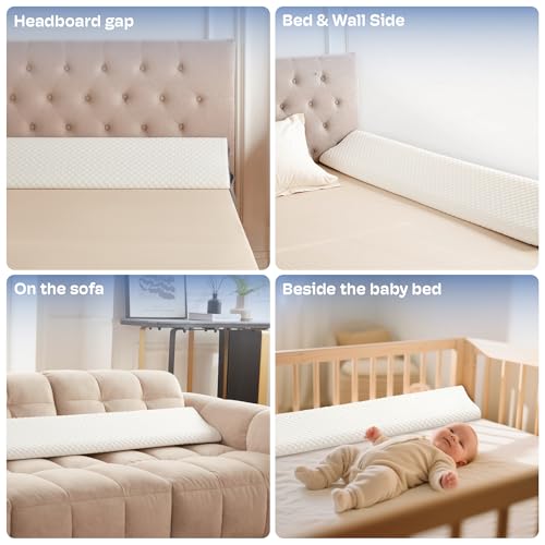 Simpledad Twin Size Wedge Pillow Headboard for Bed Gap Filler, Bed Wedge Pillow for Headboard Gap (0-8") Ergonomic Mattress Wedge Gap Filler for Stop Pillows, Phones & Items Falling Down(39"X10"X6")