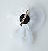 Women's Fascinators Hat Small Hairpin Feather Mesh Flower Hairclip (Z White)