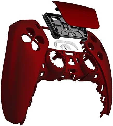 eXtremeRate Scarlet Red Soft Touch Touchpad Front Shell Compatible with ps5 Controller BDM-010 020 030 040 050, DIY Replacement Shell Custom Touch Pad Cover Compatible with ps5 Controller - 3