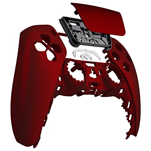 Extremerate Scarlet Red Soft Touch Touchpad Front Housing Shell Compatible With Ps5 Controller Bdm-010 Bdm-020 Bdm-030, Diy Replacement Shell Custom Touch Pad Cover Compatible With Ps5 Controller #TOP3