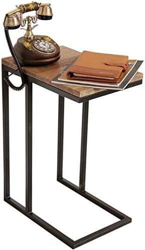 Telephone Table, C-Shaped Side Sofa Snack Table,Telephone Side Table,Solid Wood Computer Coffee Table,Bedside Desk,End Table Living Room Furniture(