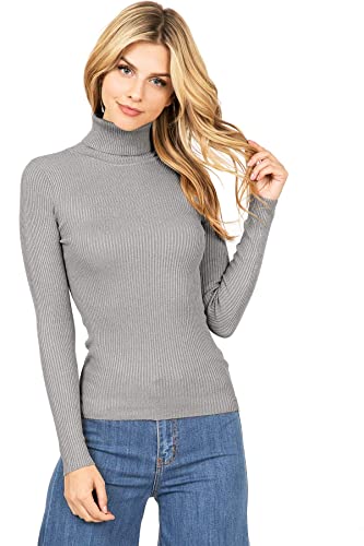 Image of Ambiance Apparel Women's Ribbed Long Sleeve Turtleneck Top