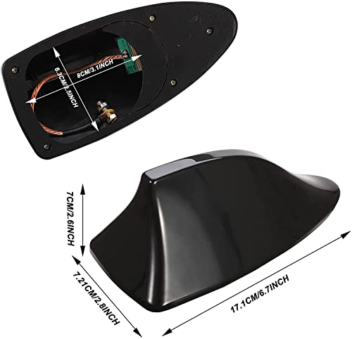 Image of CarFrill Car Shark Fin Antenna Waterproof Radio Signal (Car Shark Fin Antenna Cover-Black)