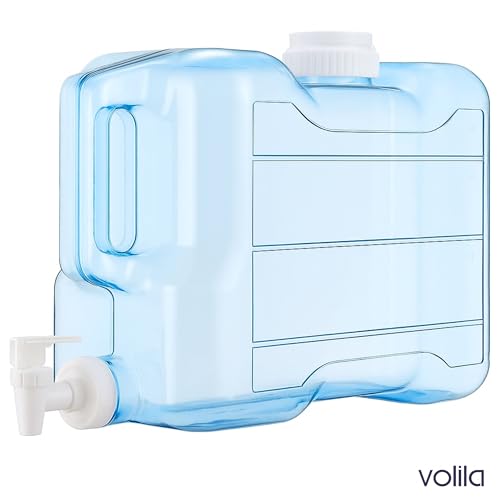 Volila Modern 5.5L Slim Fridge Water Dispenser with Tap for Water, Juice and Other Cold Drinks - Transparent PETG Material, Ideal for Fridge, Travel, Camping, Picnic and Outdoor Events