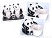 Produktbild Panda Pandabär Salz und Pfefferstreuer Panda Salz und Pfefferstreuer Set Frühstücksset Eierbecher Set Keramik 5 teilig