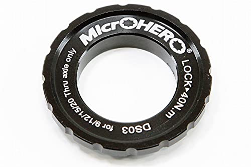 軽量9g MicrOHERO CNC アルミ合金製 センターロック式ローター ディスクブレーキ ローター 固定キャップ DS03 QR12/QR15/QR20対応 12mmEスルー対応 15mmEスルー対応 20mmEスルー対応