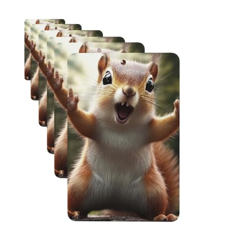 6 Pcs Car Air Fresheners Cards Squirrel Funny Animal Hanging