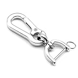 INFIPAR Car Keychain Metal Key Chain for Car Fob Key Ring Key Clip with Horseshoe Shaped Anti-lost D-Ring for Men and Women 1 Pack