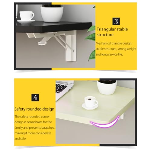MEULE Wall Mounted Heavy Duty Small Folding Wall,Fold Wall Mounted Table,Laundry Folding Table with Bracket Portable Wall Table for Laundry Room, Kitchen,Dining Room Office Multifunctional Table.