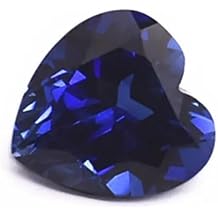 Synthetic Heart Faceted Loose Sapphire Gem Mohs 9 Deep Blue | Heart-shaped faceted synthetic sapphire with deep blue tone. Mohs 9 hardness prevents scratches. ideal for jewelry setting.