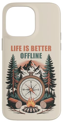 Life is Better Offline ? Camping & Hiking Outdoors Nature �X�}�z�P�[�X iPhone 14 Pro Max �p