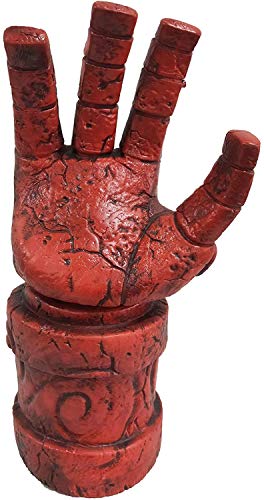 Hellboy Máscara con pelo guante de mano derecha para Halloween disfraz de látex (guante, rojo)