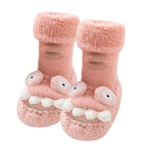BAHREL Baby Non-Skid Grip Socks Cute Cartoon Toddler Socks Indoor Slipper Shoes Socks (Color : Pink, Size : 6-12 Months)
