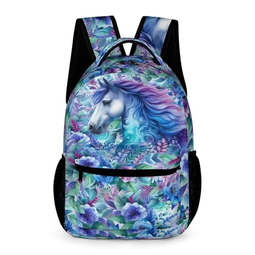 ZCJB-WSRY Mochila de cavalo para crianças, meninas, meninos, 40 cm, mochila colorida de cavalo para escola, Mochila de cavalo 1, 16 inches, Moderno