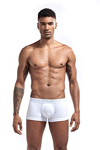 Jockmail Mens Boxer Briefs Men's Underwear Cotton Mens Boxers Ultra Soft Low Rise Underwear Mens Underwear (As1, Alpha, X_L, Regular, Regular, White) #TOP2
