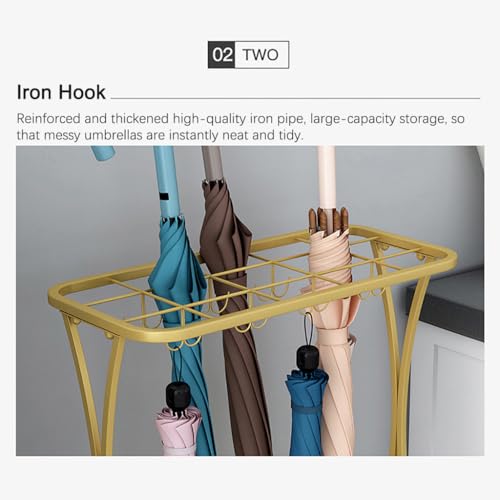 Porte-parapluie portable intérieur extérieur, support canne de marche - 5