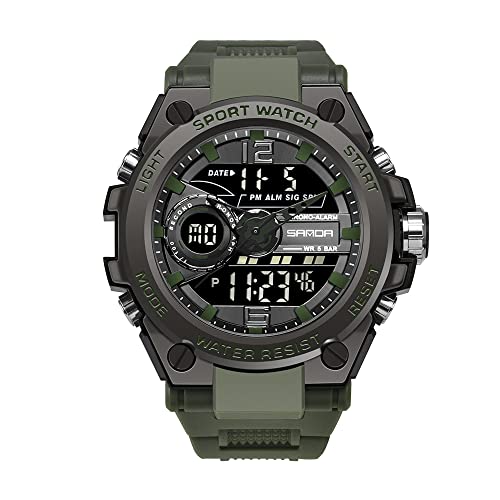 KXAITO �����Y�r���v �X�|�[�c �A�E�g�h�A �h�� �~���^���[�E�H�b�` ���t ���@�\ �^�N�e�B�N�X LED �t�F�C�X �A���[�� �X�g�b�v�E�H�b�` �j���p (6092_�O���[��)�A6092_�V�g�����AL, 6092_�V�g����, Large, �X�g���b�v