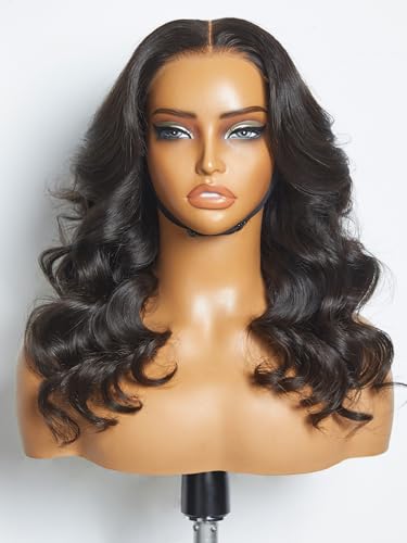 LUVME 18 Inch 5x5 HD Lace Closure Wigs Human Hair Ready to Go Glueless Wigs Human Hair Pre Plucked Pre Cut 180% Density Loose Wave Lace Front Wigs Human Hair for Women