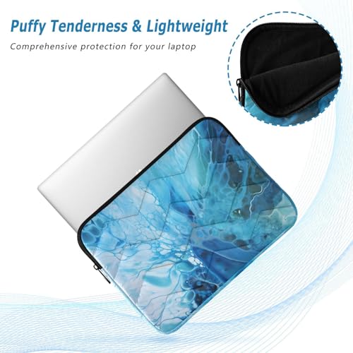 Funda para portátil 13-14 pulgadas con diseño mármol azul blanco miniatura 5