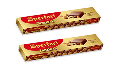 Sperlari Zanzibar Classico Chocolate Gianduia and Hazelnut Torrone 8.7 Oz - 2 Pack