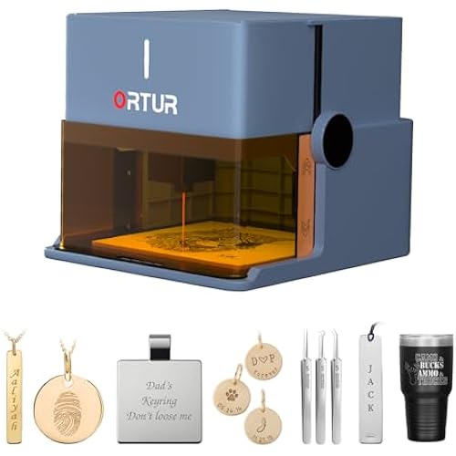 Ortur R1 Class 1 Foldable Laser Engraver with 1000mW 1064nm Infrared Laser Module, Exquisite Gift Box Packaging, APP Control Laser Engraver for Metal, Plastic, Acrylic - Ideal for Jewelry, Gift Making