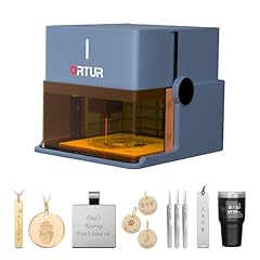 Just "Click" and "Go" - Ortur R1 laser engraver features a first-of-its-kind foldable design. It unfolds and is ready for use, requiring no installation. It features an aluminum alloy base plate to protect the desktop from damage while the laser cutt...