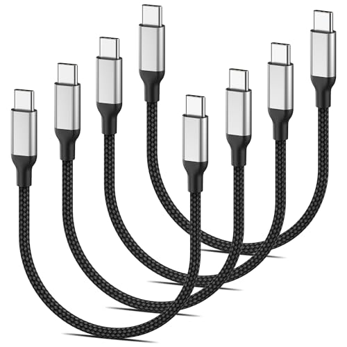6inch USB C to USB C Cable 4Pack 60W(3A) Short USB C Charger Cable 0.5ft Type C Fast Charging Cord for iPhone 17 16 15 Pro Max Plus iPad Pro Air MacBook Pro Galaxy S24 S23 Ultra Moto G LG