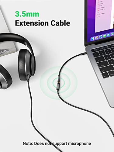 Ugreen Headphone Extension Cable Nylon Braided Male To Female 3.5Mm Extension Cable Lossless Multi Shielded Aux Jack Extender Gold Plated Cord Compatible With Iphone Ipad Tablets Media Players, 3Ft #TOP4